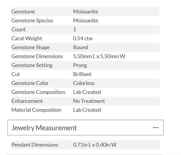 Moissanite 14k Yellow Gold Over Silver Solitaire Pendant .60ct DEW NEW