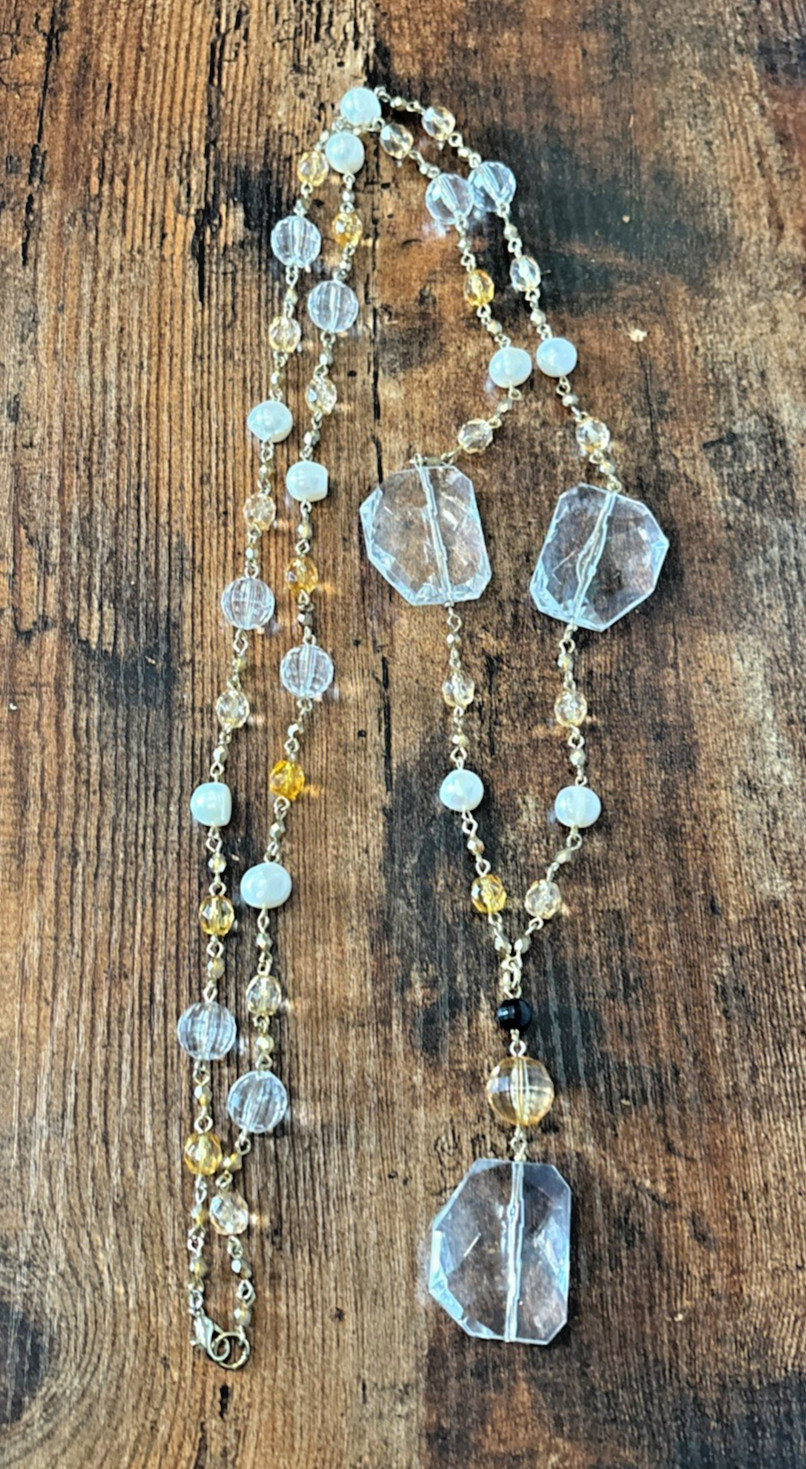 4 Plastic Crystal Necklaces 1 Chico’s + 1 Bracelet Statement Chunky Eye Catching