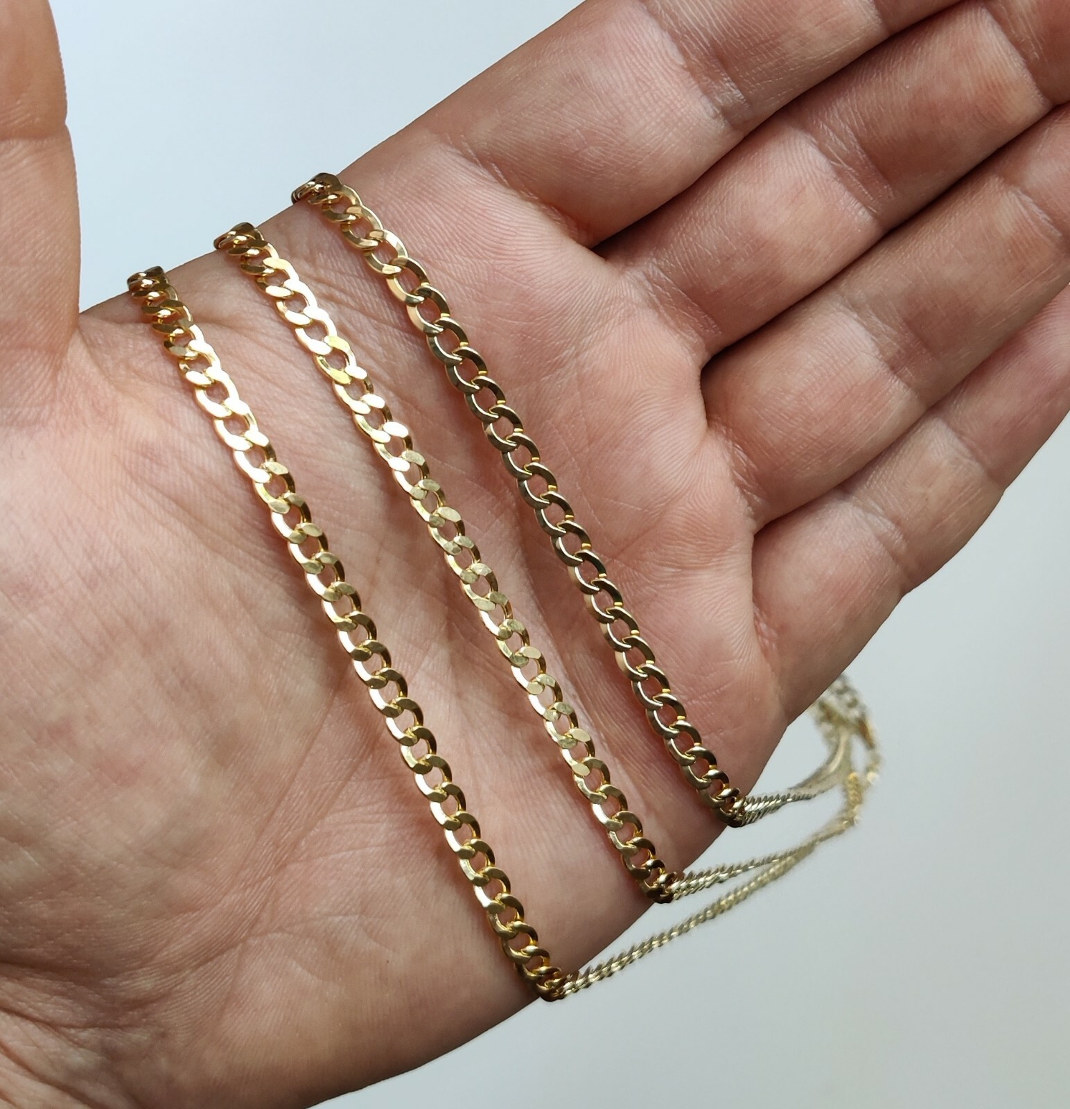 4.5 MM Solid 10K Cuban Link Chain, 16″, 18″, 20″, 22″, 24″ Gold Chain Necklace