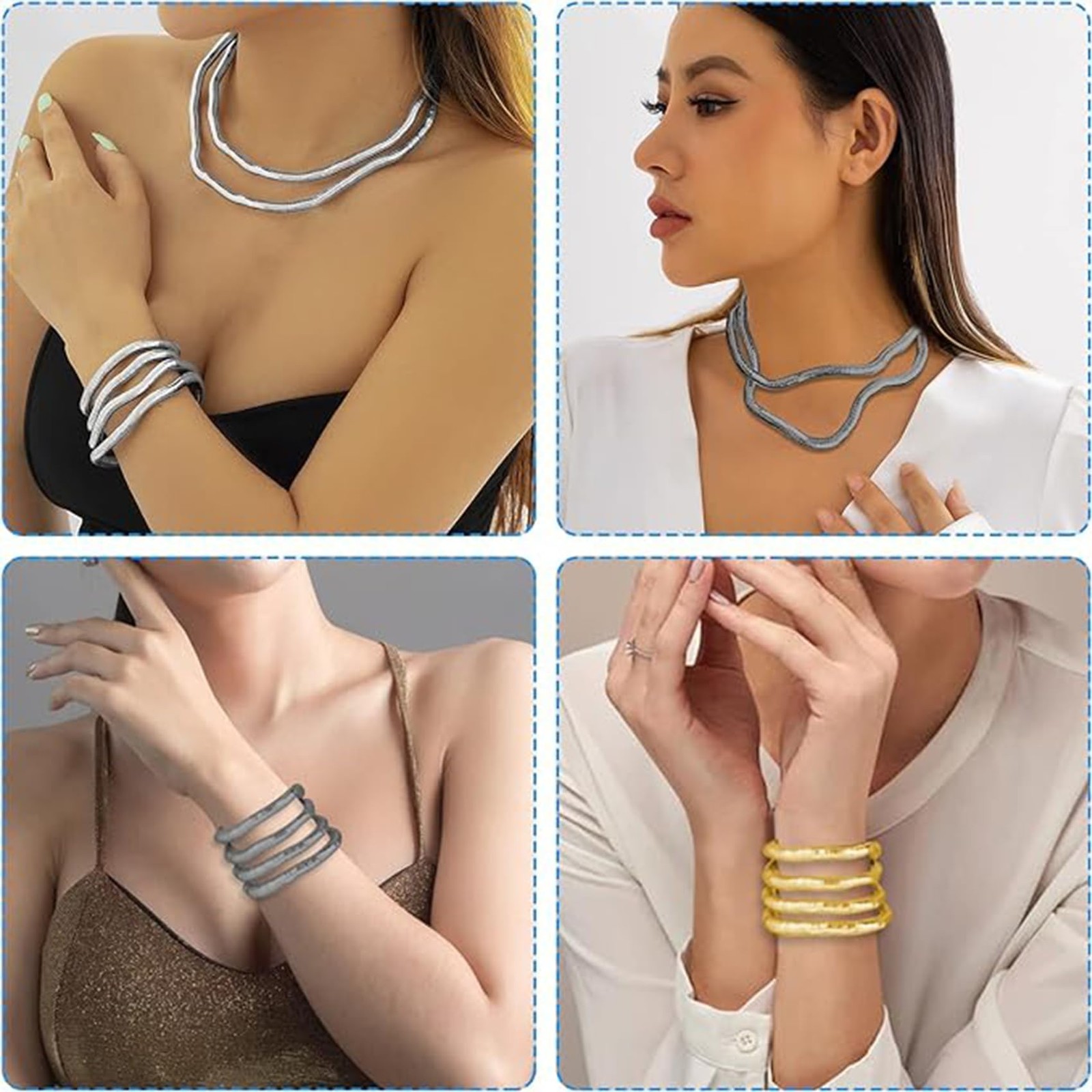 Bendable Snake Necklaces Flexible Random Shape Choker Bracelet Armband Cool S…