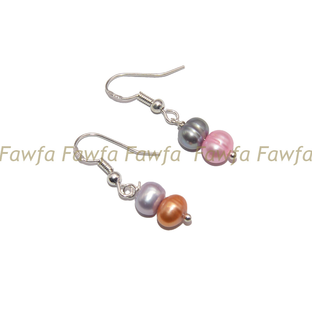 Natural Multicolor 6-7mm Freshwater Pearl Necklace Bracelet Earrings Jewelry Set