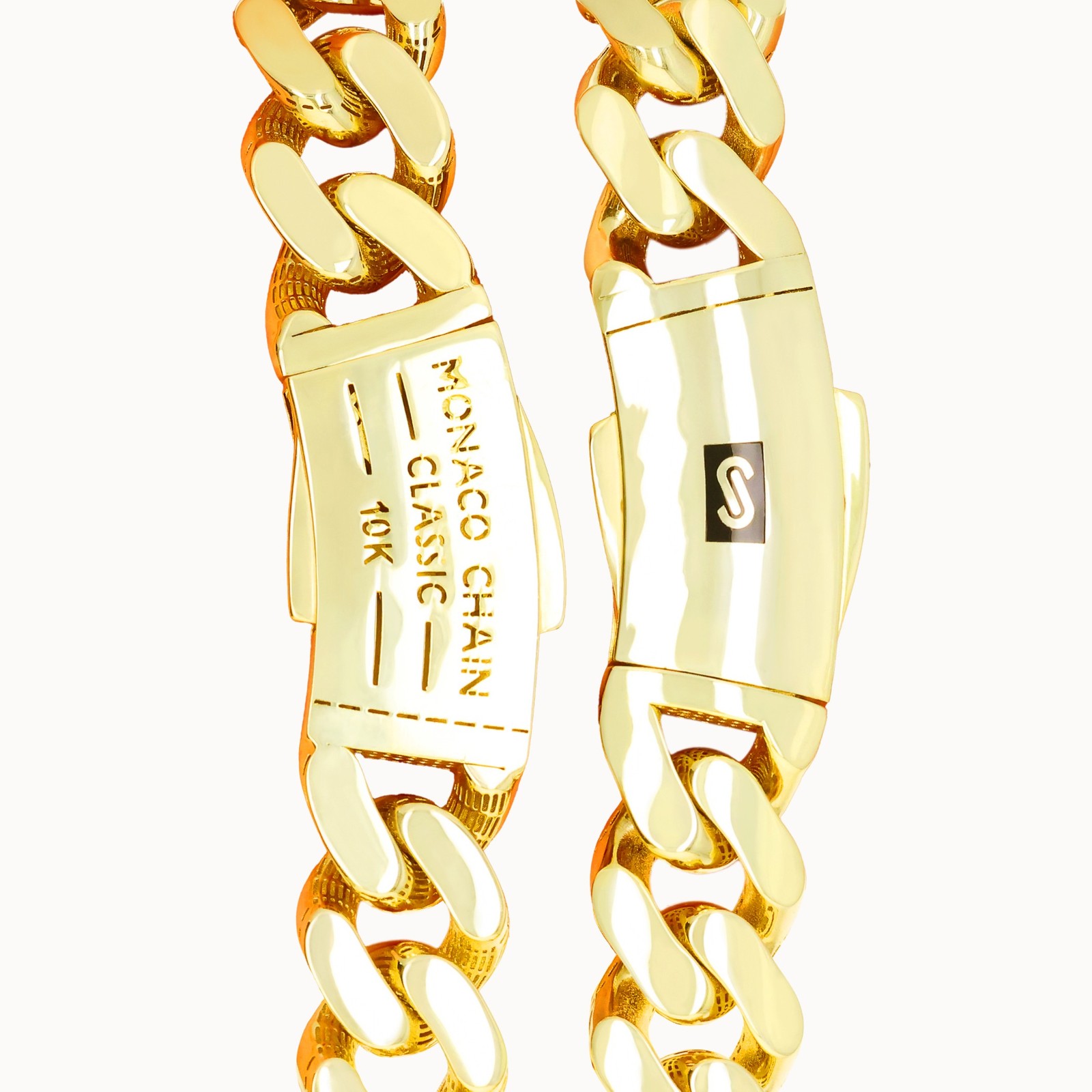 10K Yellow Gold Miami Cuban 5mm Monaco Chain Bracelet Mens Womens 6″ 7″ 8″ 9″