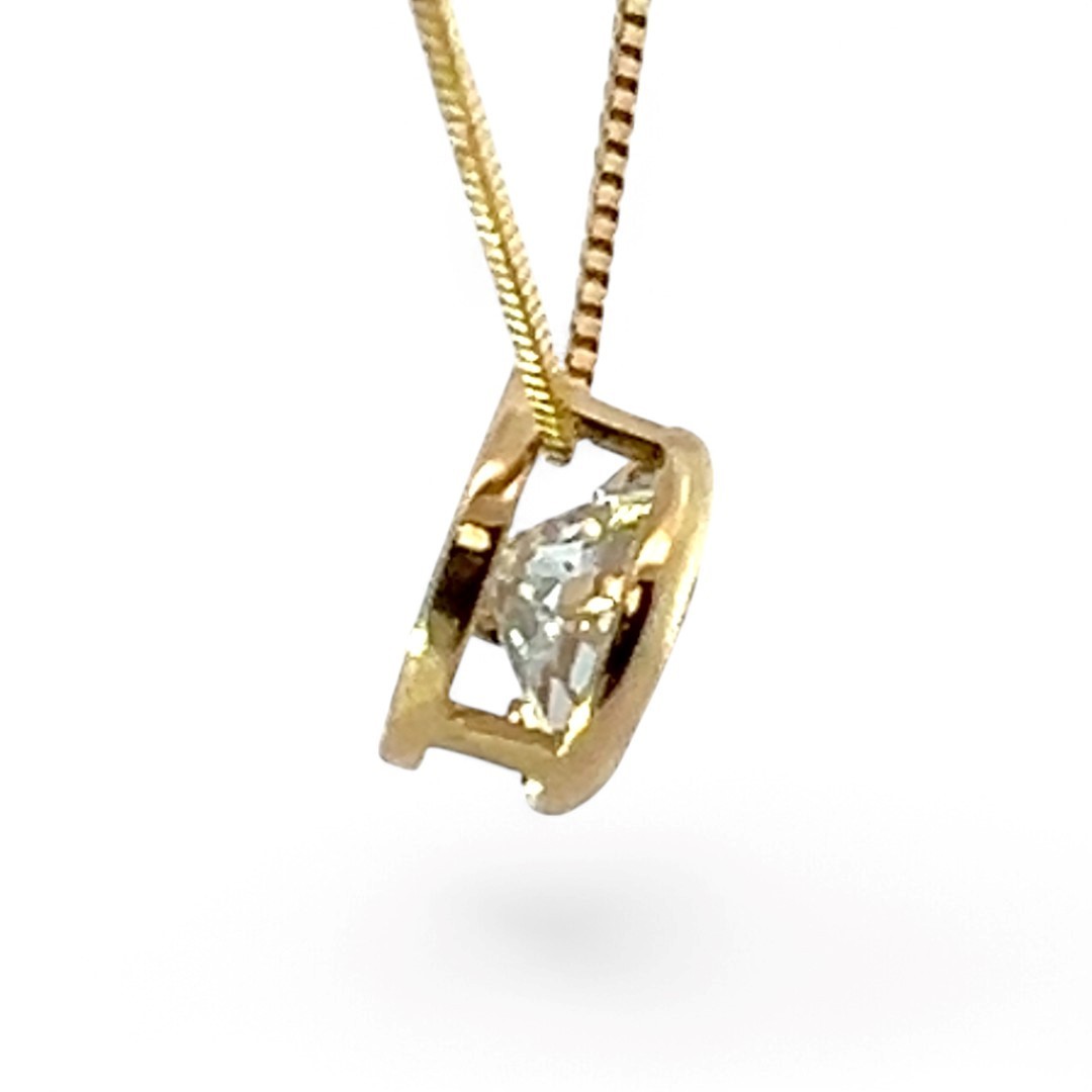 14k Yellow Gold White/Colorless Cubic Zirconia Pendant 18in (KS1019093)