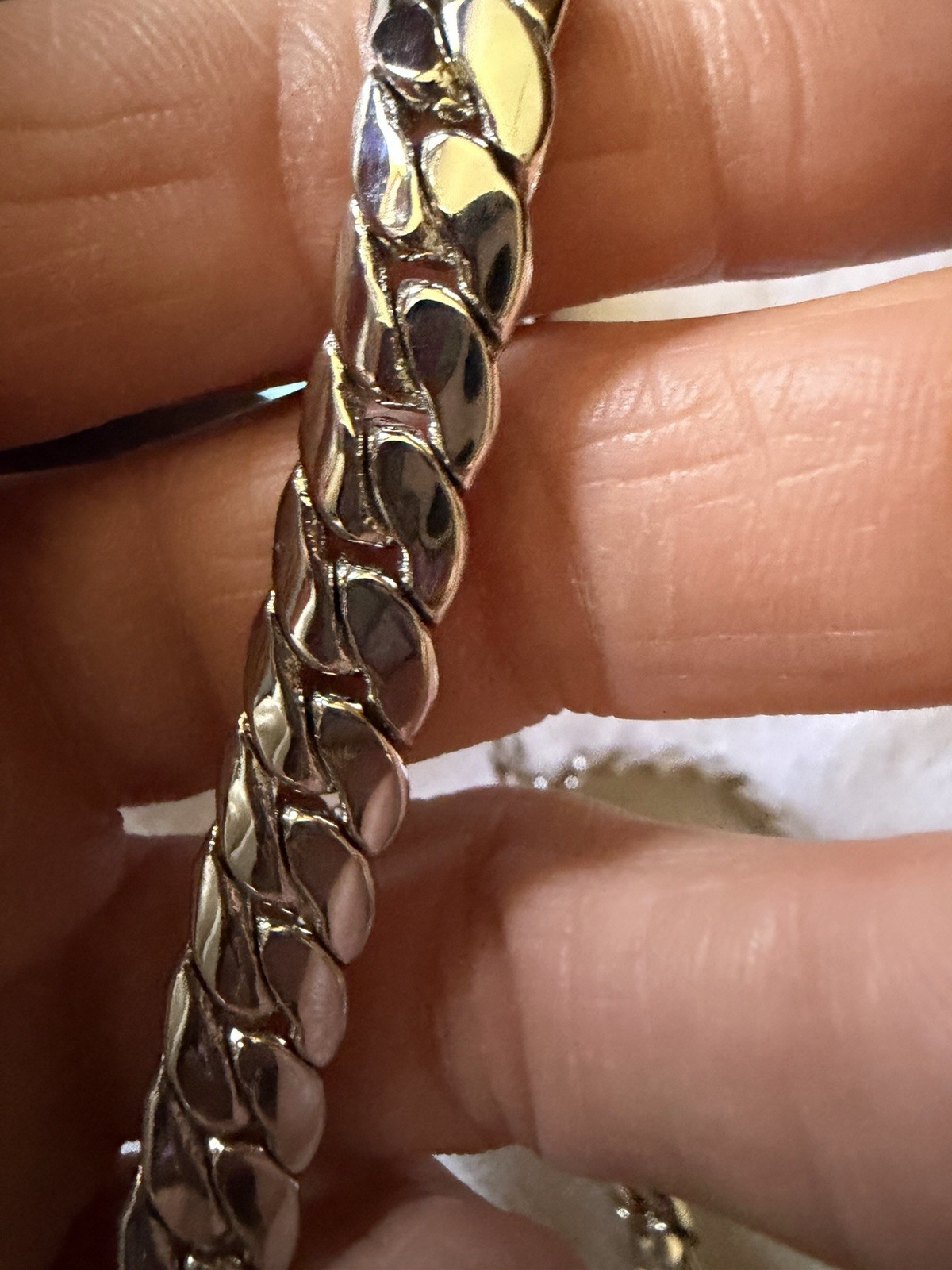 20” Silver White Gold Filled Miami Cuban Box Lock Necklace Chain, 79g