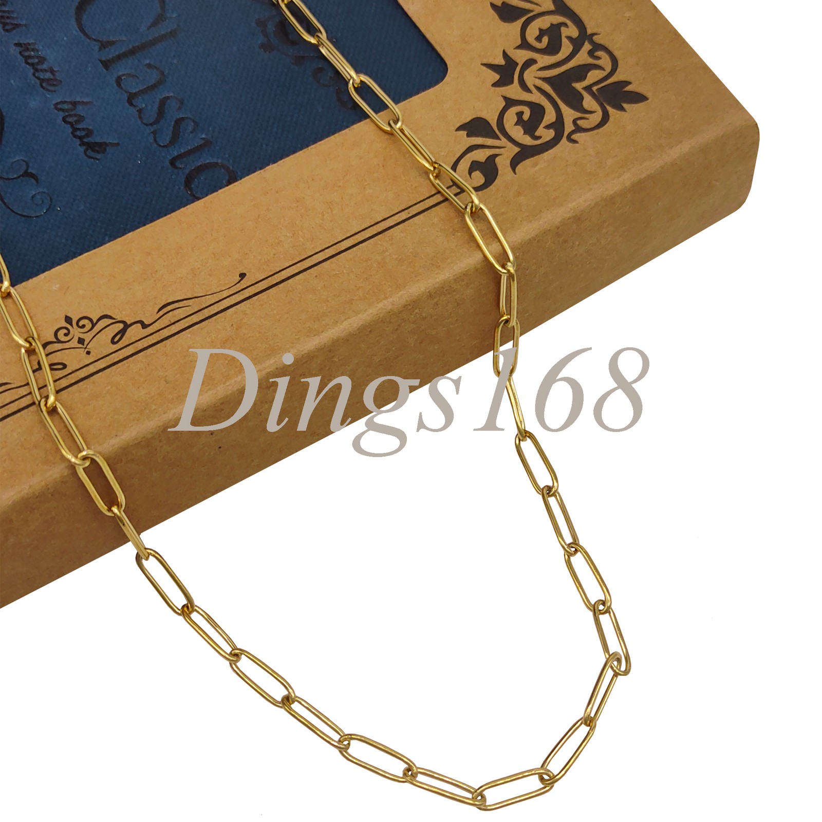 18K Gold Filled Designer Inspired Paper Clip Chain Necklace 16″/18″/20″/22″/24″