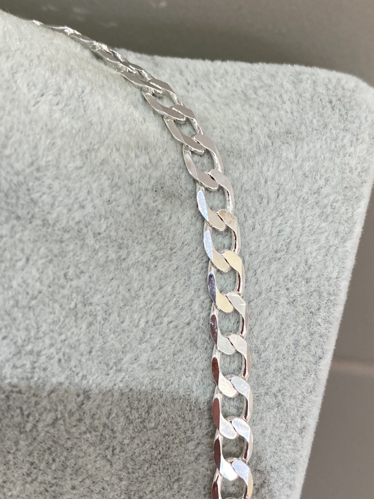 Mens Silver Plated Flat Curb Link Chain Necklace 24″ (60cm) 6mm Thick