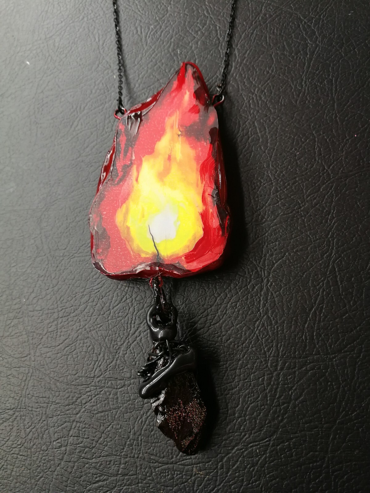 Jewelry Necklace Protective Talisman Pendant Magic Amulet Charm Fire Element Bib