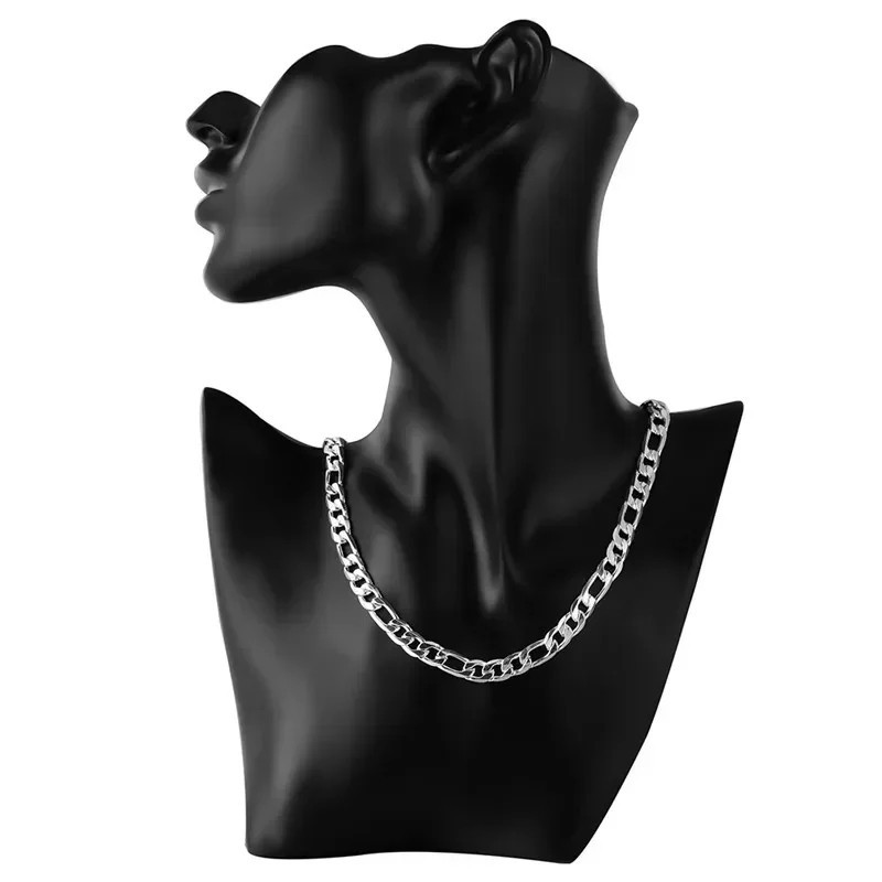 925 Sterling Silver Classic 12MM Cuban Chain Necklace Men Charm Fashion Jewelry