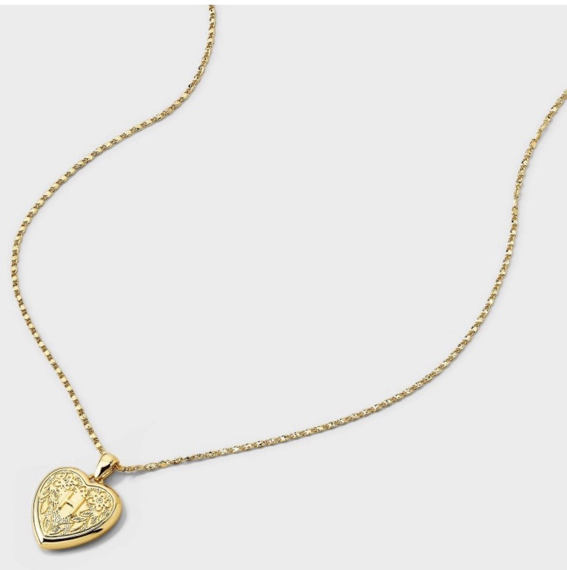 A New Day 14K Gold Dipped Heart Charm Initial Necklace H