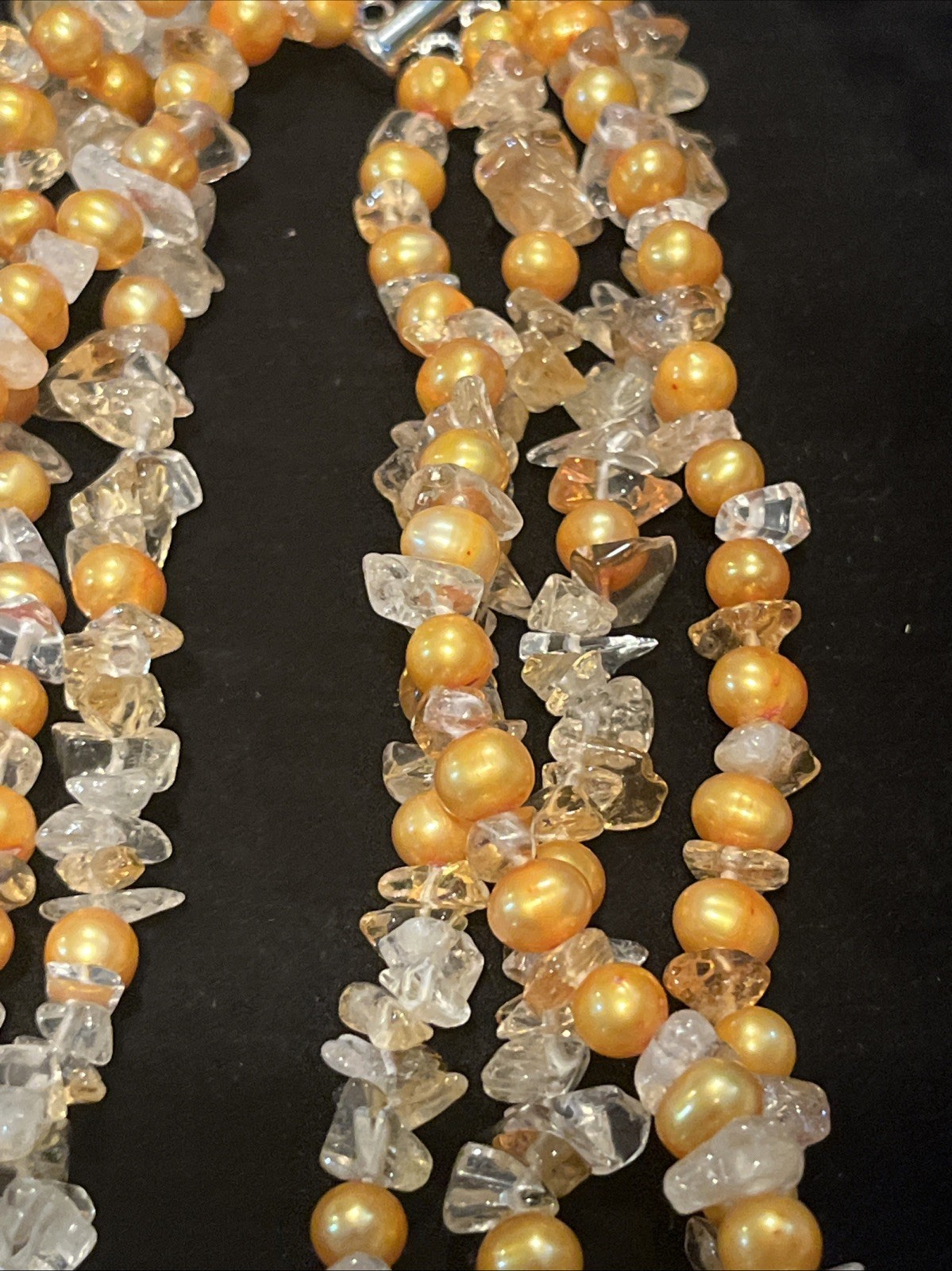 Ross Simons Jewelry Sterling Silver 925 Necklace Baroque Citrine Pearls Quartz