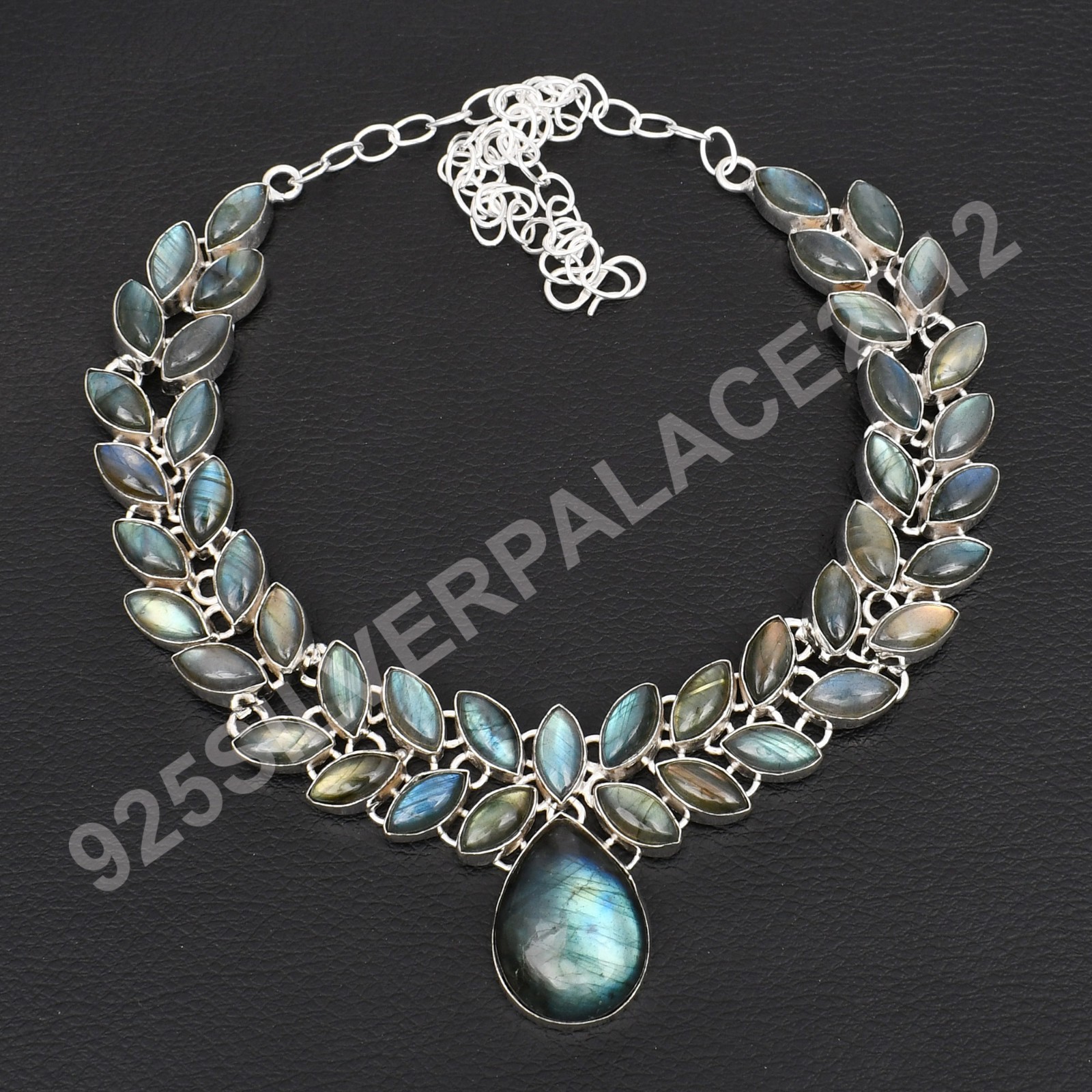 Labradorite Gemstone Handmade Big Necklace Jewelry For Women BBN-005