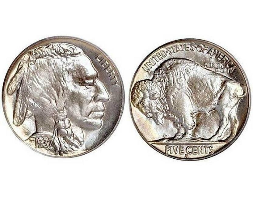 GeetarGizmos BUFFALO NICKEL Coin Necklace – authentic us vintage 5 cents