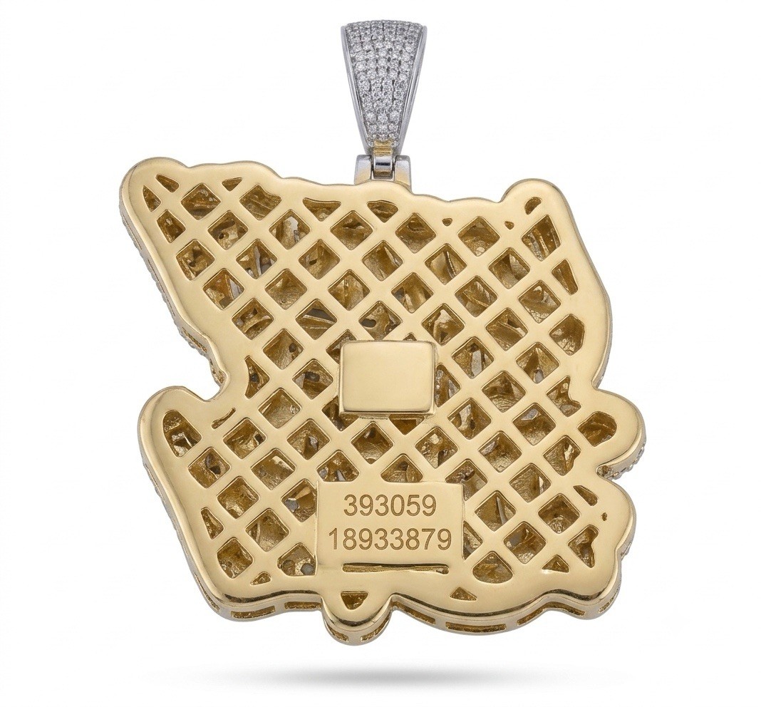 14kt Lab Diamond Pendent, Gold/Silver
