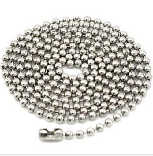 Western Jewelry 2.4mm X 50 cm (19.7 inches) Stainless Steel Ball Chain Necklace