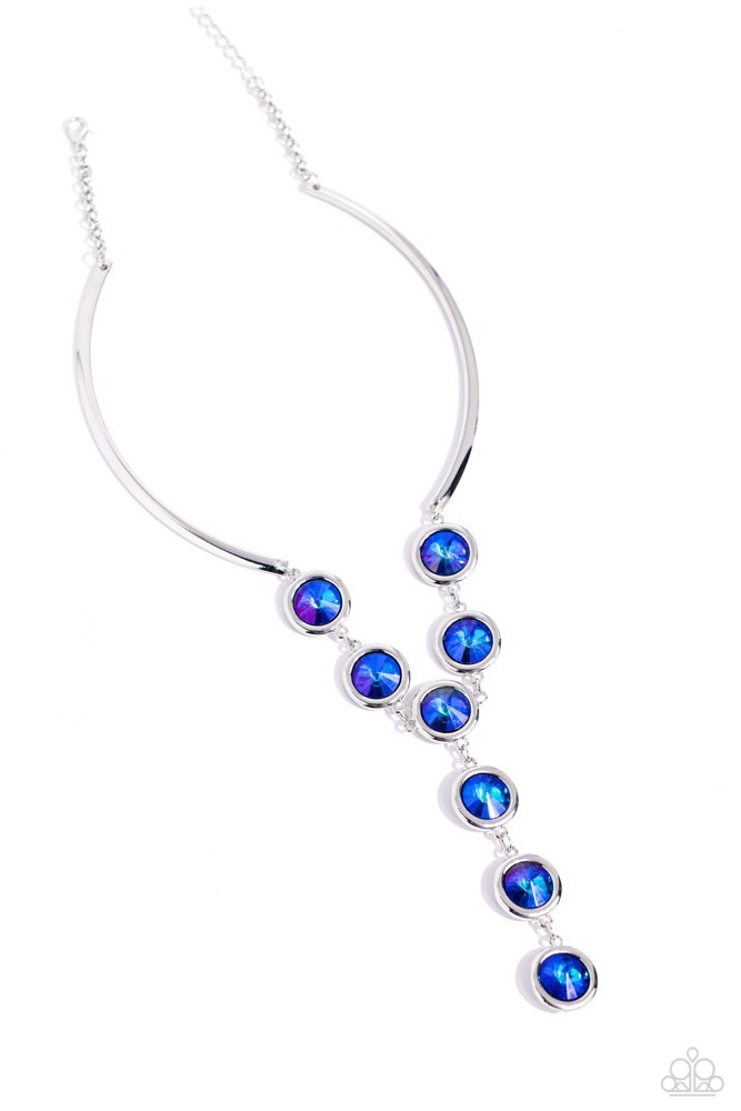 Paparazzi Cheers to Confidence – Blue – UV Gems – Necklace and Earrings