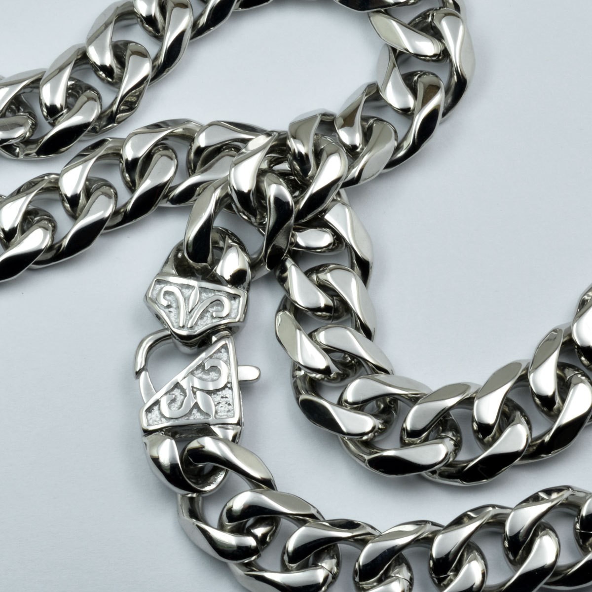 30” Long Large Stainless Steel 15mm Heavy Cuban Curb Chain Necklace For Mens