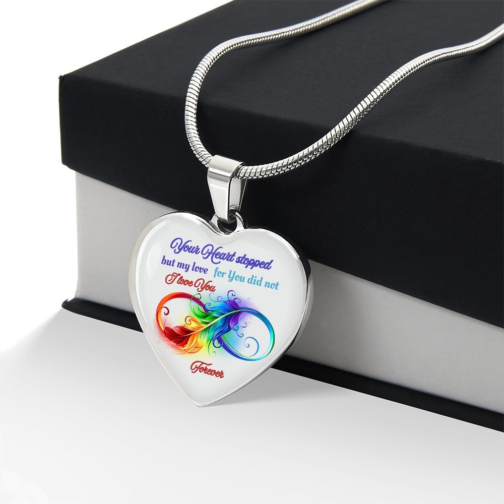 “Your Heart Stopped” Memorial Necklace – Sympathy Jewelry for Her