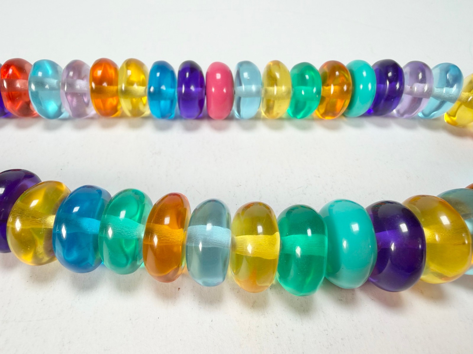Jackie Brazil “Ana” Transparent Summer Mix Resin Wheels 70cm Necklace ( N0044 )