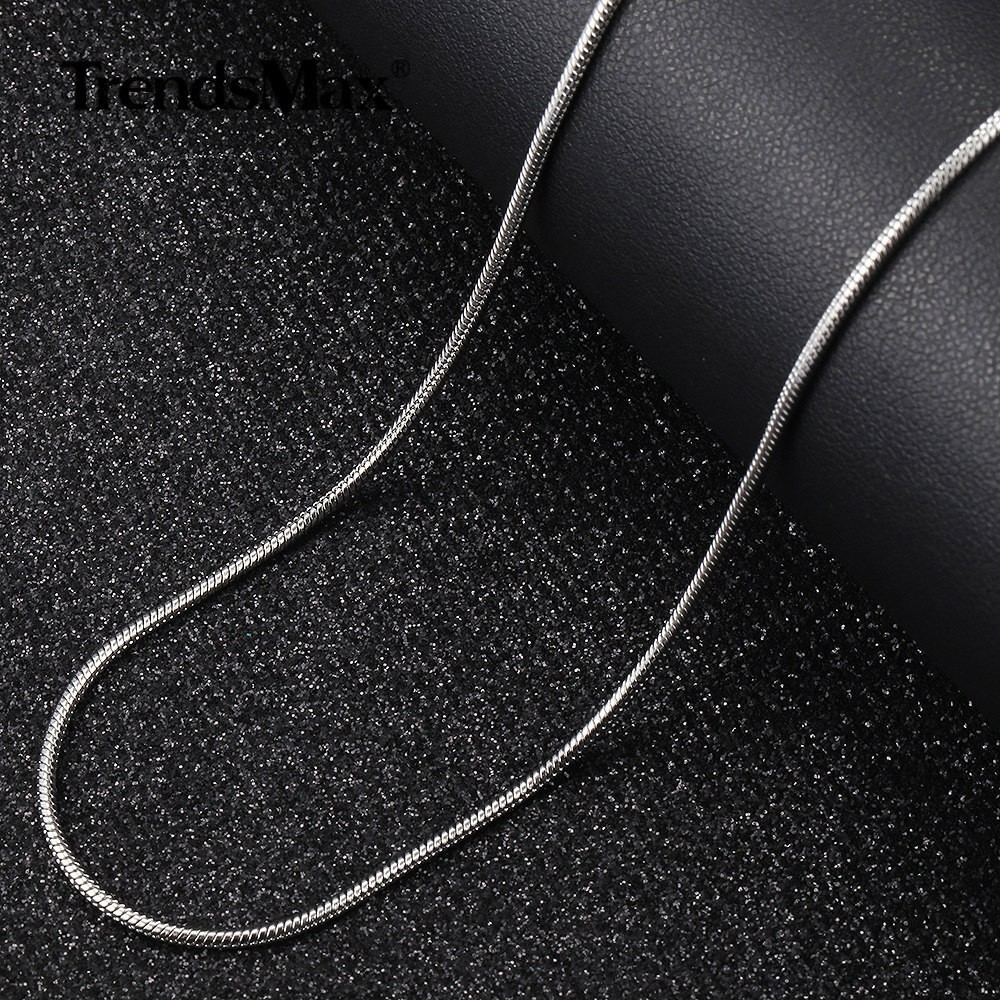USA 18/20/22/24/26/28IN Solid Stainless Steel Round Snake Chain Necklace 1.6/2MM
