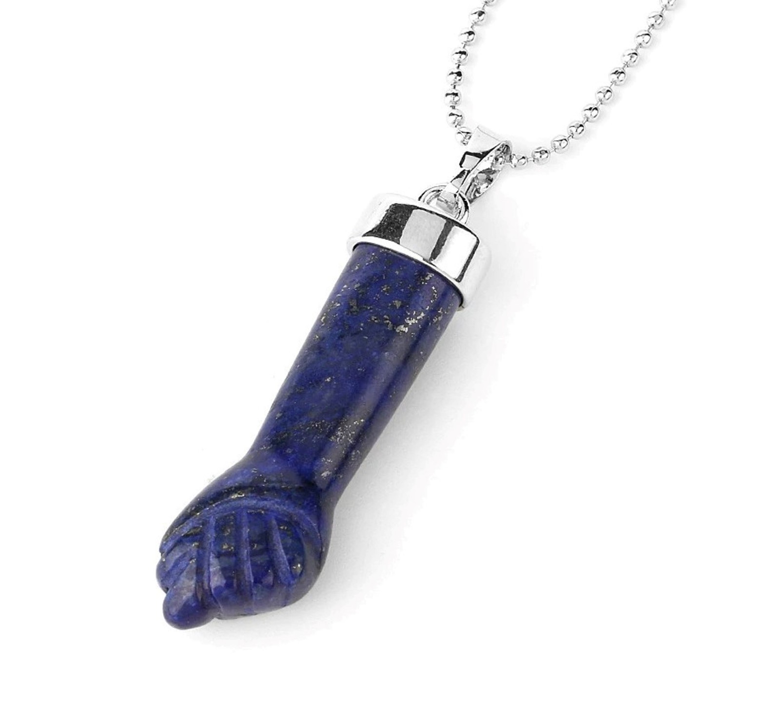 Figa Hand Amulet Pendant. Stainless steel chain necklaces with crystal Figa Hand