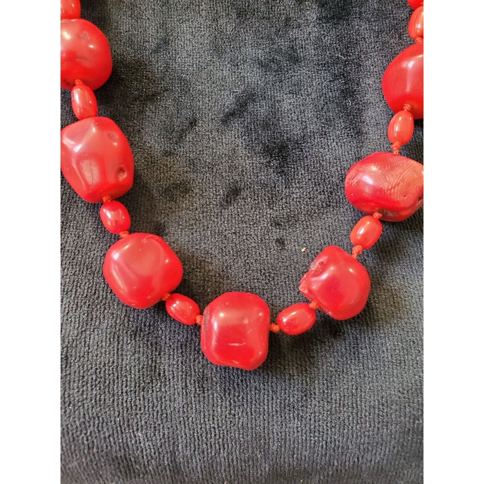 Chunky Red Coral Beaded Necklace With Toggle Closure