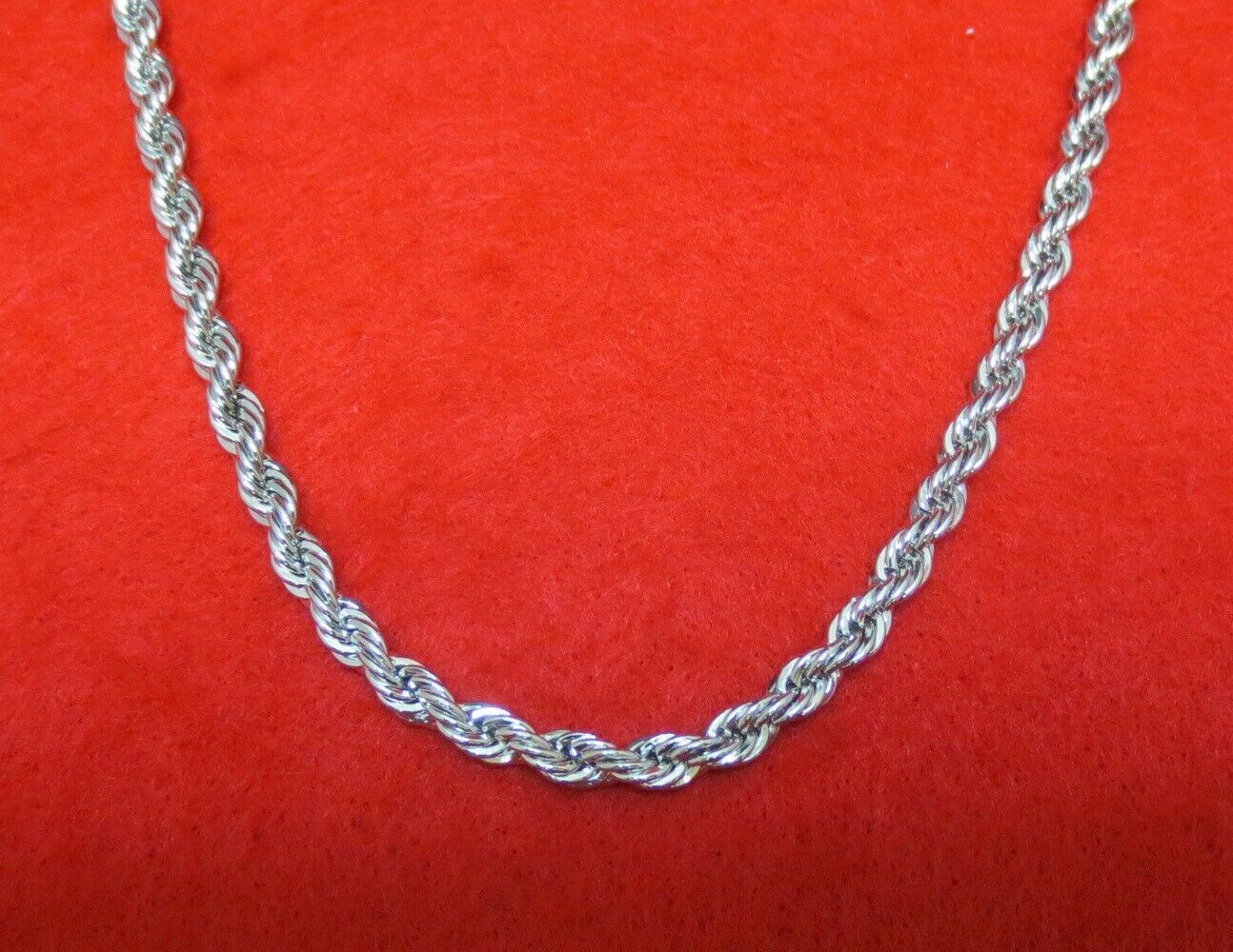 24 INCH 14KT WHITE GOLD EP 2.5MM ROPE FRENCH STYLE NECKLACE WITH MAGNETIC CLASP