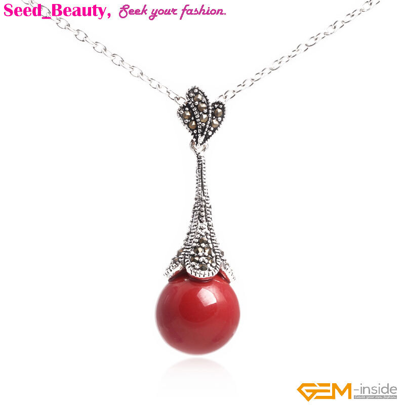 Tibetan Silver Plated Assorted Color Stone Marcasite Jewelry Necklace Pendant SD