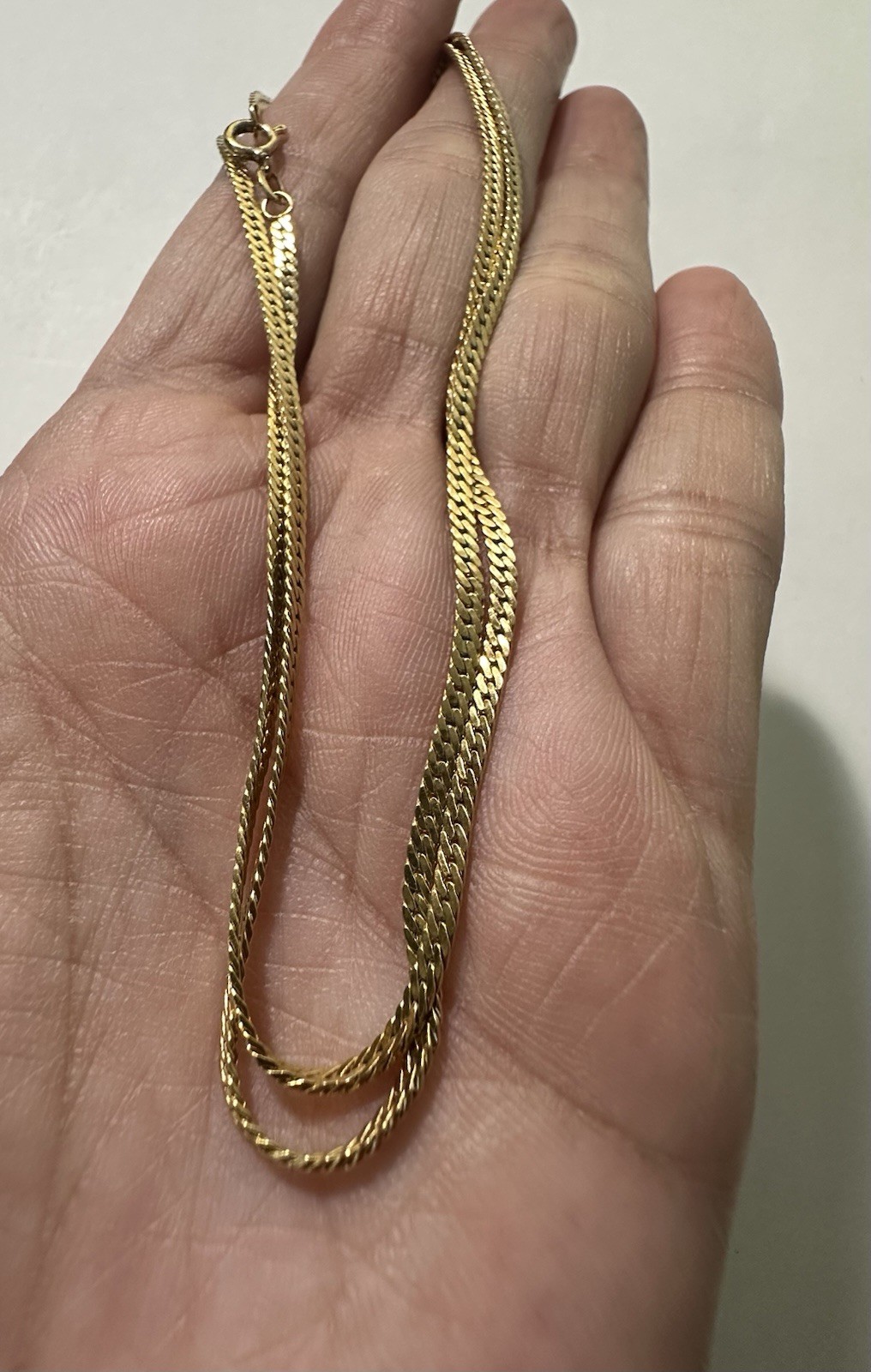 Vintage Baroness 1/20 14K GF Gold Filled Herringbone Chain Necklace 20”