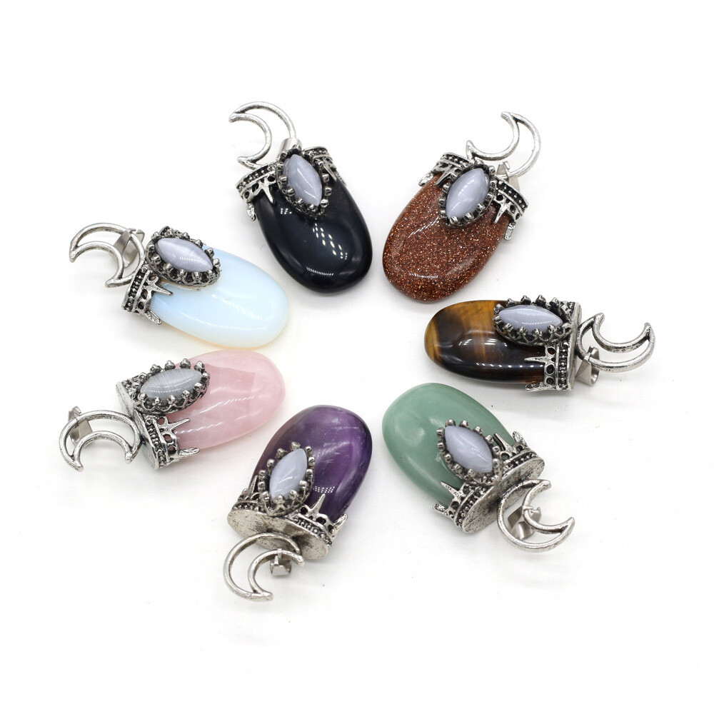 10pcs Tiger Eye Labradorite Vary Stone Pendants Reiki Healing Amulet Wholesale