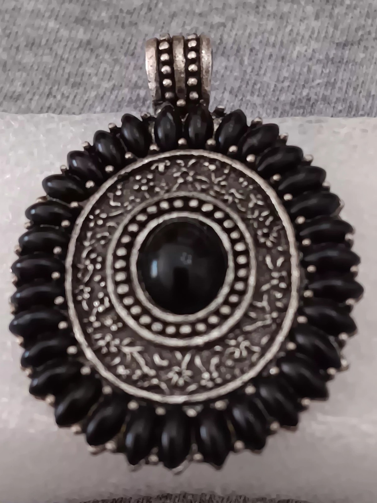 Black and Metal Pendant Detailed for Chain Western Bohemian Gothic Retro
