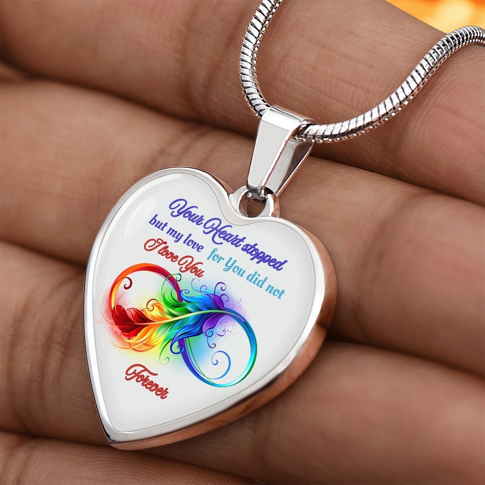 “Your Heart Stopped” Memorial Necklace – Sympathy Jewelry for Her