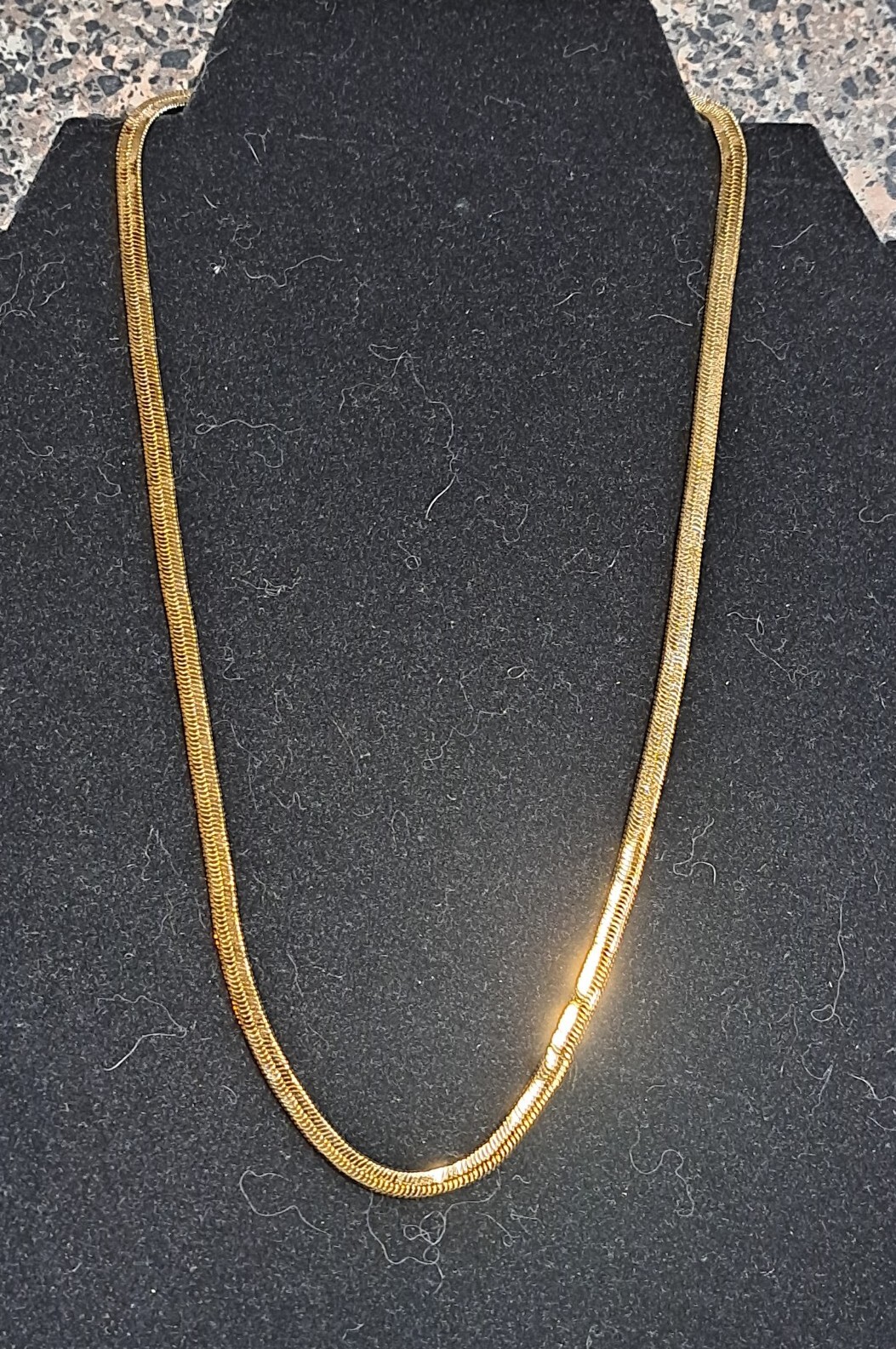 *14k* Marked GOLD PLATED 5mm Herringbone Necklace Chain 20″ *MADE IN ITALY* A896