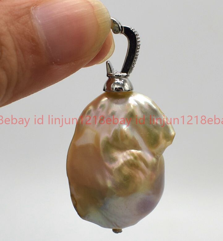 Huge 15x20mm Real Natural Multicolor Keshi Baroque Pearl Pendant