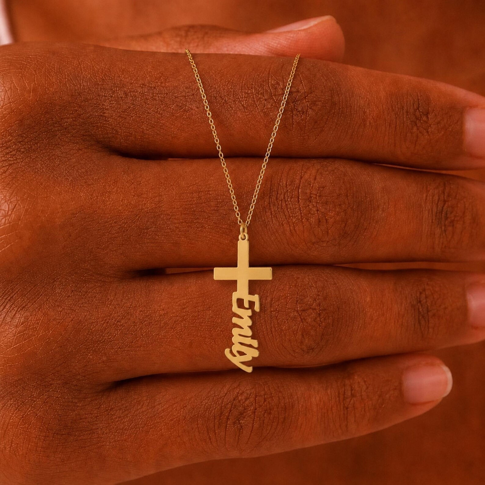 Personalised Cross Name Necklace Custom Name Jewelry Christian Gift for Women