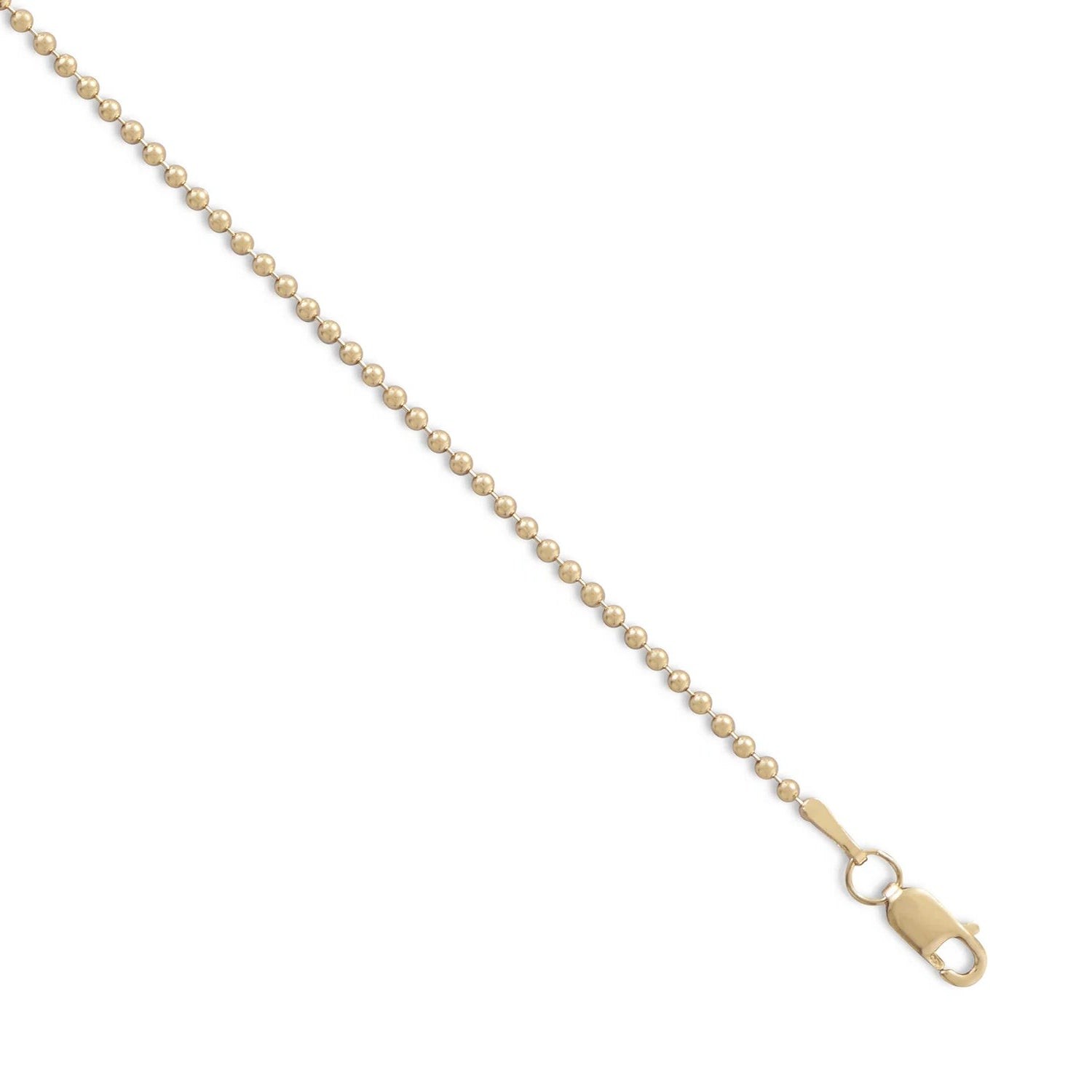 Polished Bead Chain Necklace 14/20 Gold Filled Lobster Clasp 1.5mm