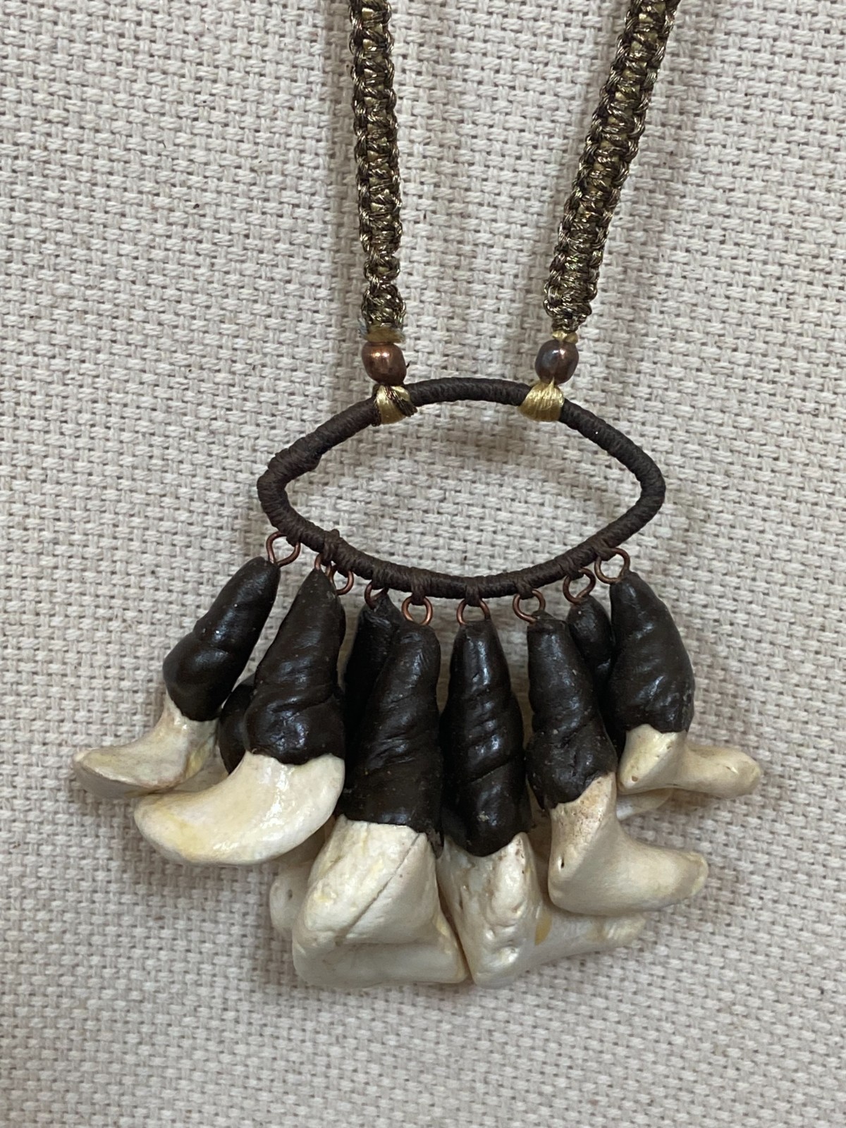 Statement Necklace with Clay & Natural Coral Charms – Handmade Boho Jewelry