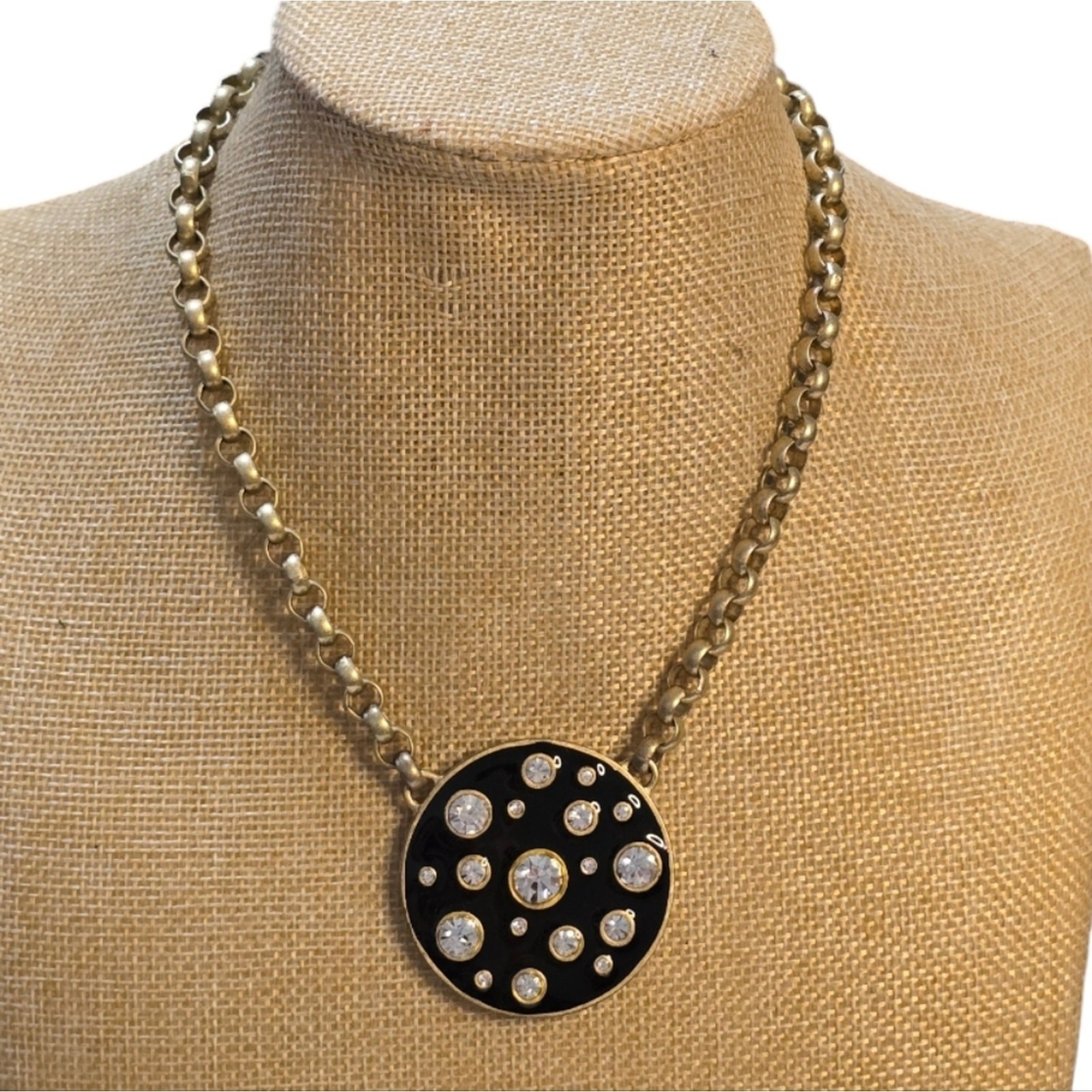 Lia Sophia Kian Family Palladian Hematite Thick Chunky Tone Necklace New