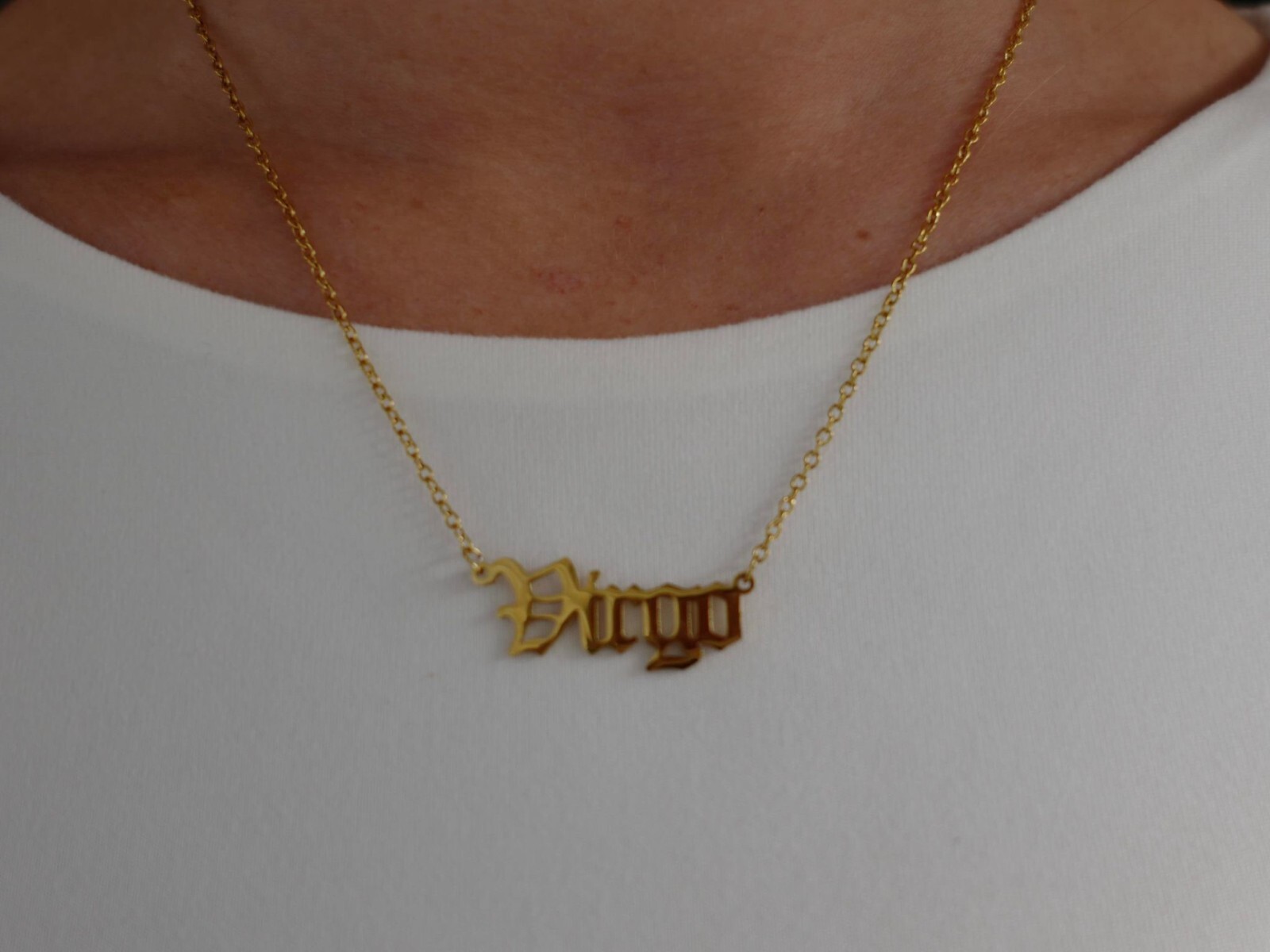 BEST SELLER HOROSCOPE TIKTOK JEWELLERY: Star Sign Retro 18K Gold Zodiac Necklace