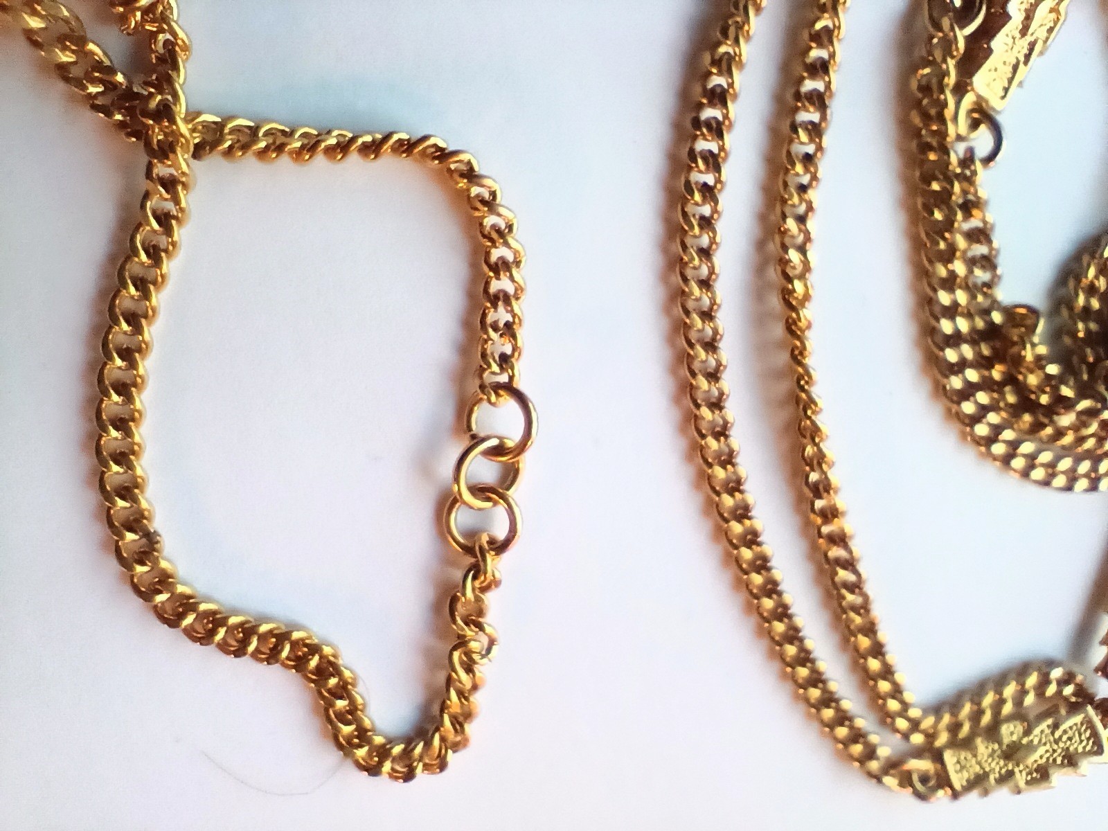 Vintage Necklace Gold Tone Chain 54 In Classic Long Jewelry or Belt