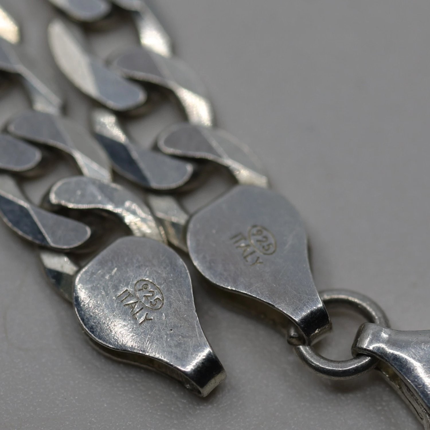 Sterling Silver 6mm Curb Chain Necklace 20 Inch 925 Italy Flat Link 36g Boxed