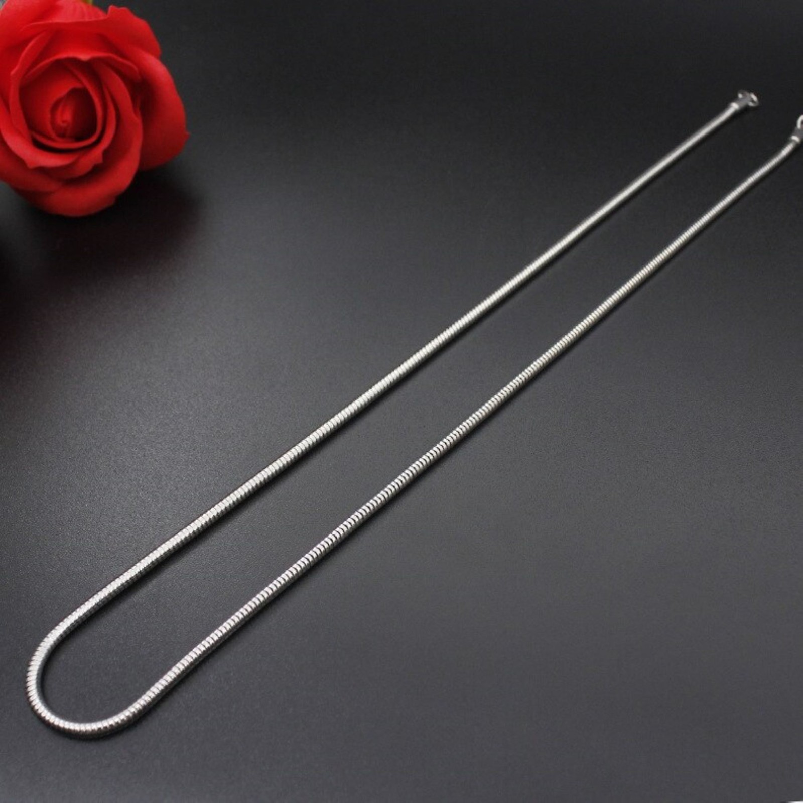 1mm Sterling Silver Snake Chain Necklace 18″ Alone or Great for Layering