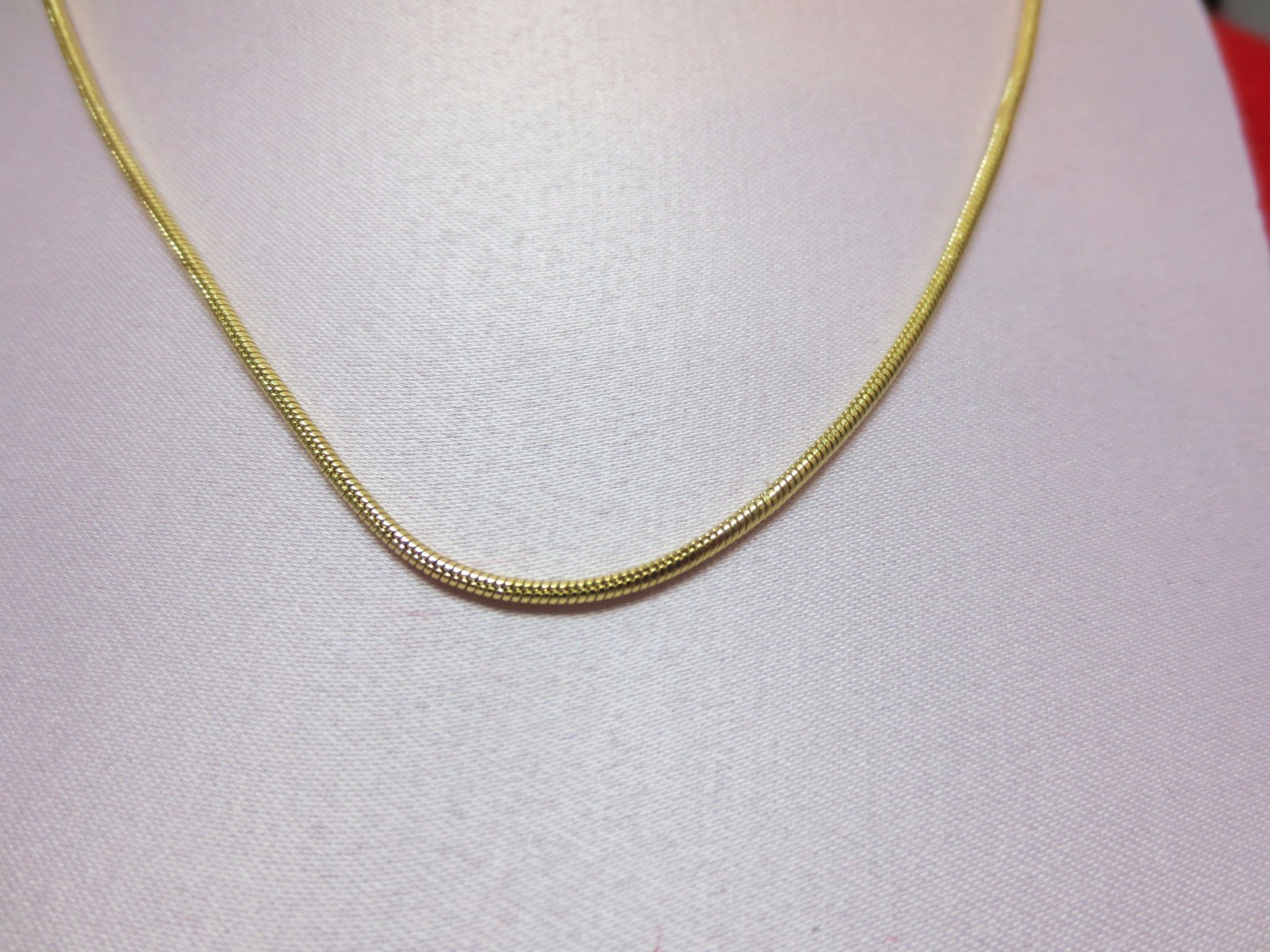 14 KT GOLD PLATED 1.6MM SNAKE CHAIN – USA SELLER-SIZES 7 TO 30 INCHES