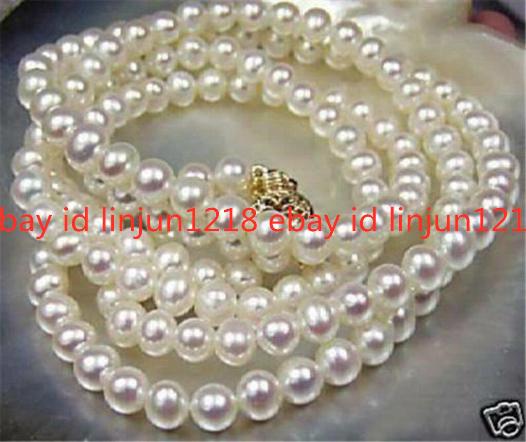 Beautiful Natural 7-8mm White Cultured Pearl Necklaces 16-50″