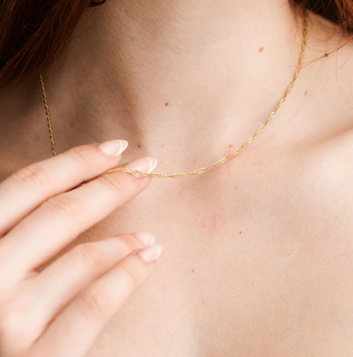 Gold Chain Necklace Everyday Necklace Waterproof Gold Chain Sparkle Chain