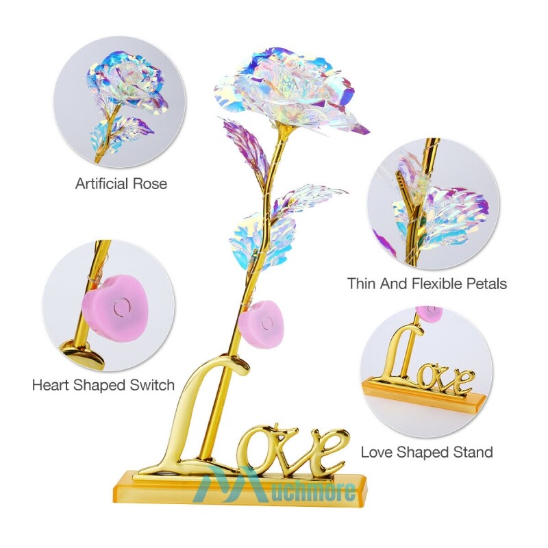 Beauty and The Beast Rose LED Enchanted Galaxy Rose Eternal Flower Lighted Décor