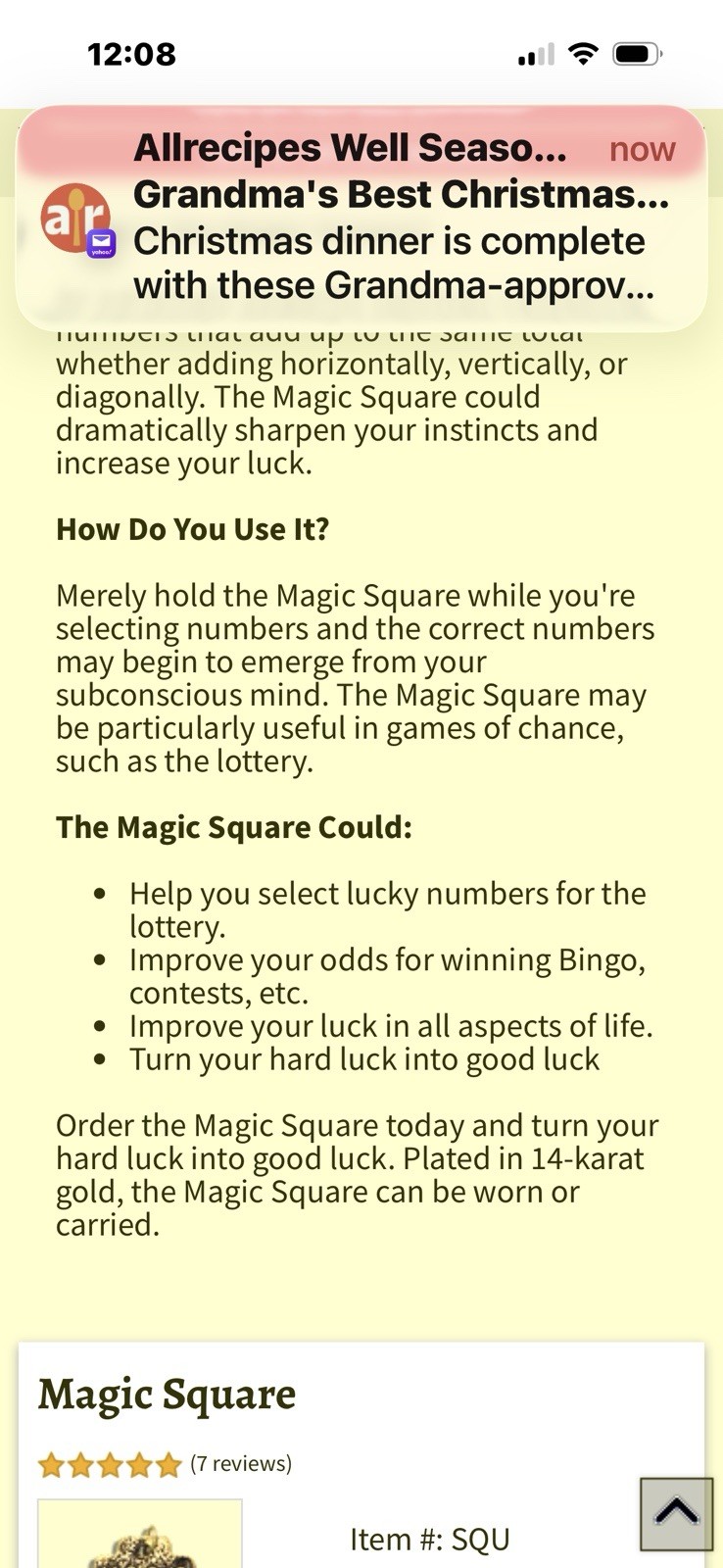 Lucky Number Magic Square Good Luck Necklace Pendant