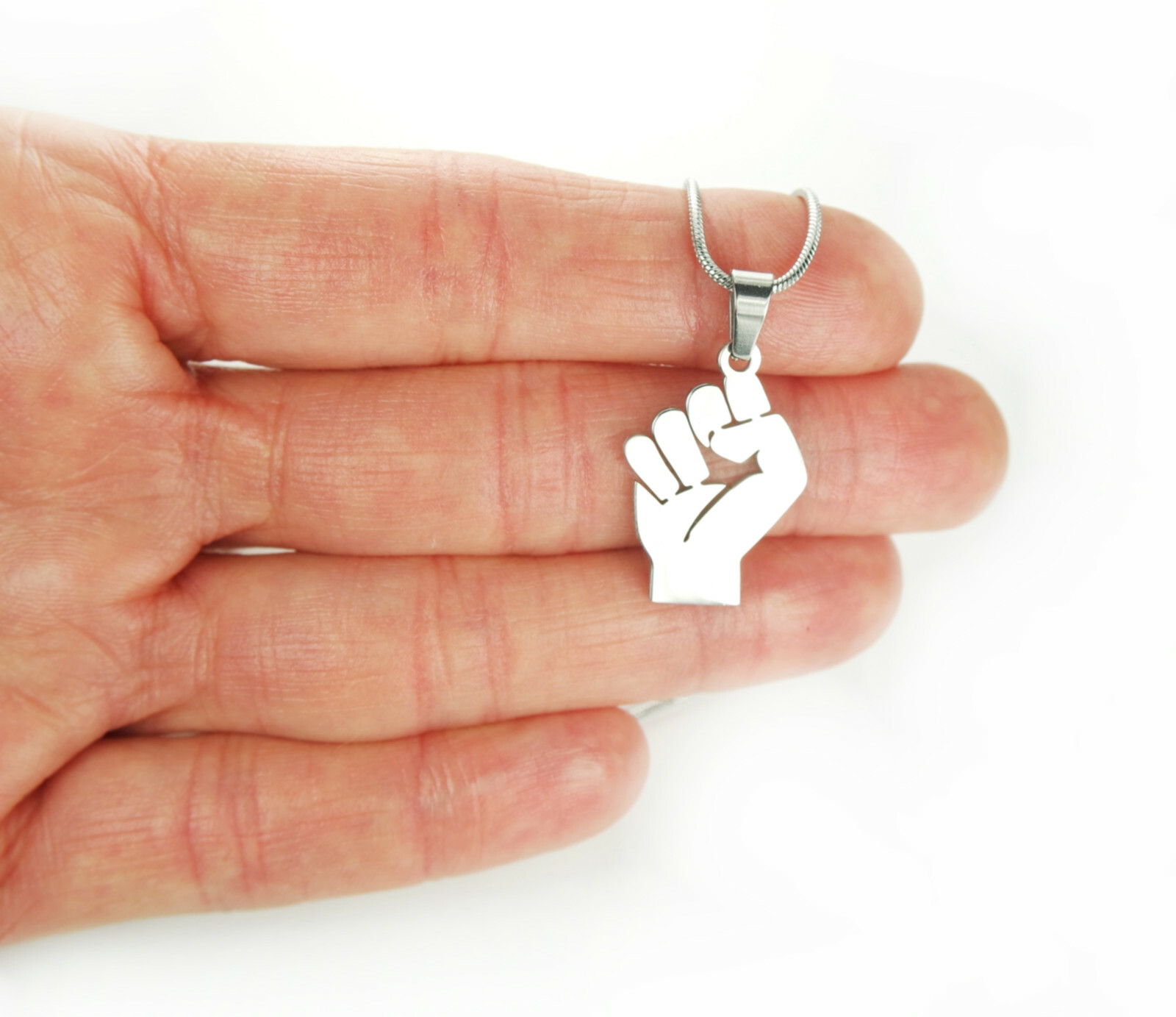 Raised Fist Necklace Solidarity Resitance Unity Sign Black Lives Matter Symbol n