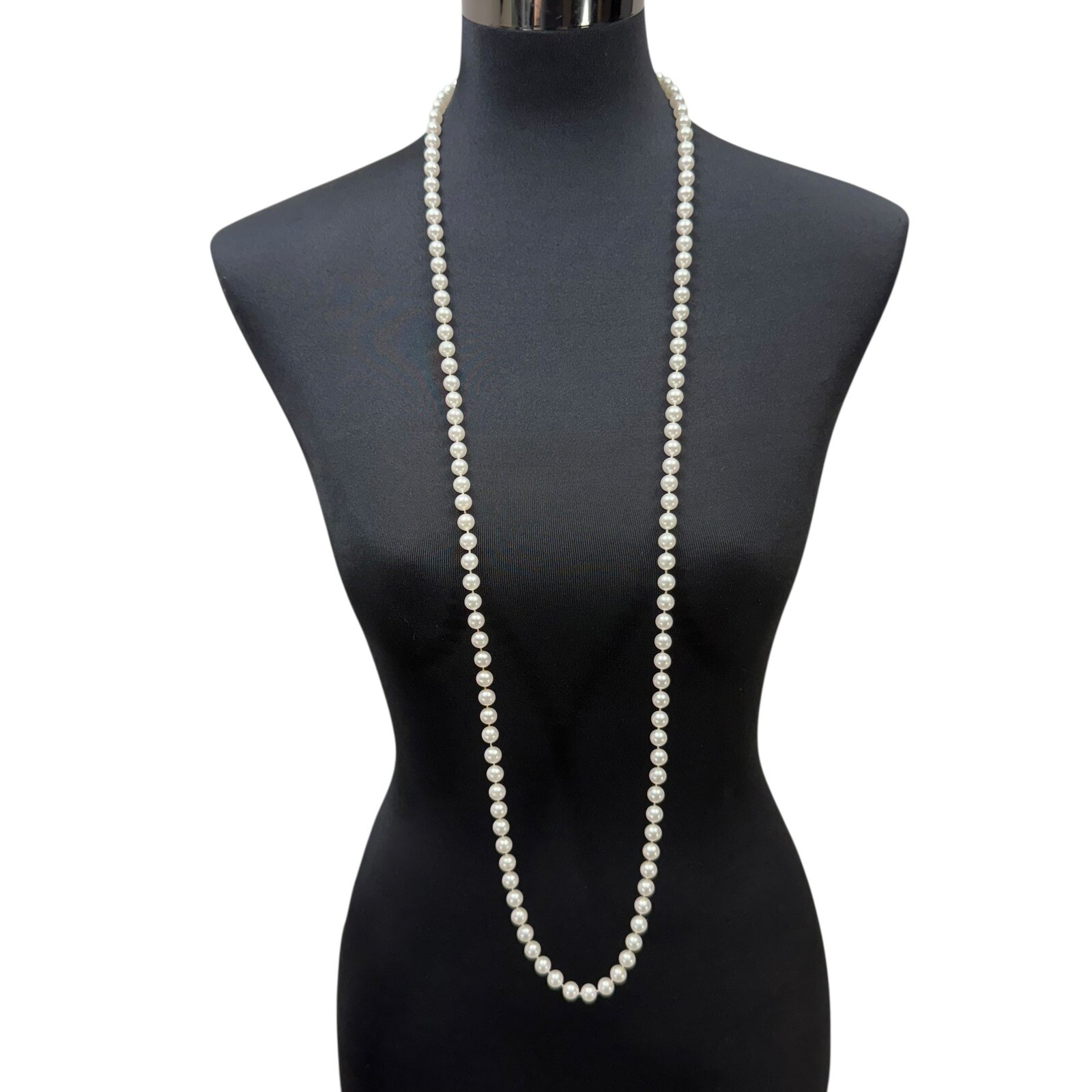 Classic Elegant Imitation Faux Pearls Necklace Long Strand Endless Classic 23 in
