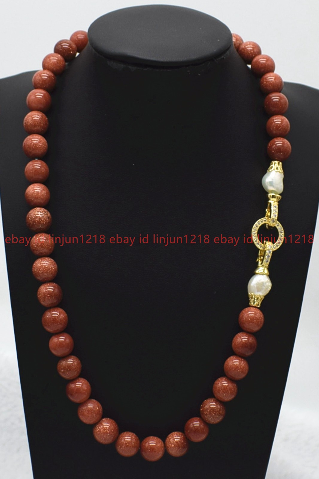 Natural 8/10/12mm Gold Sandstone Baroque Pearl Round Gems Beads Necklace 16-28in