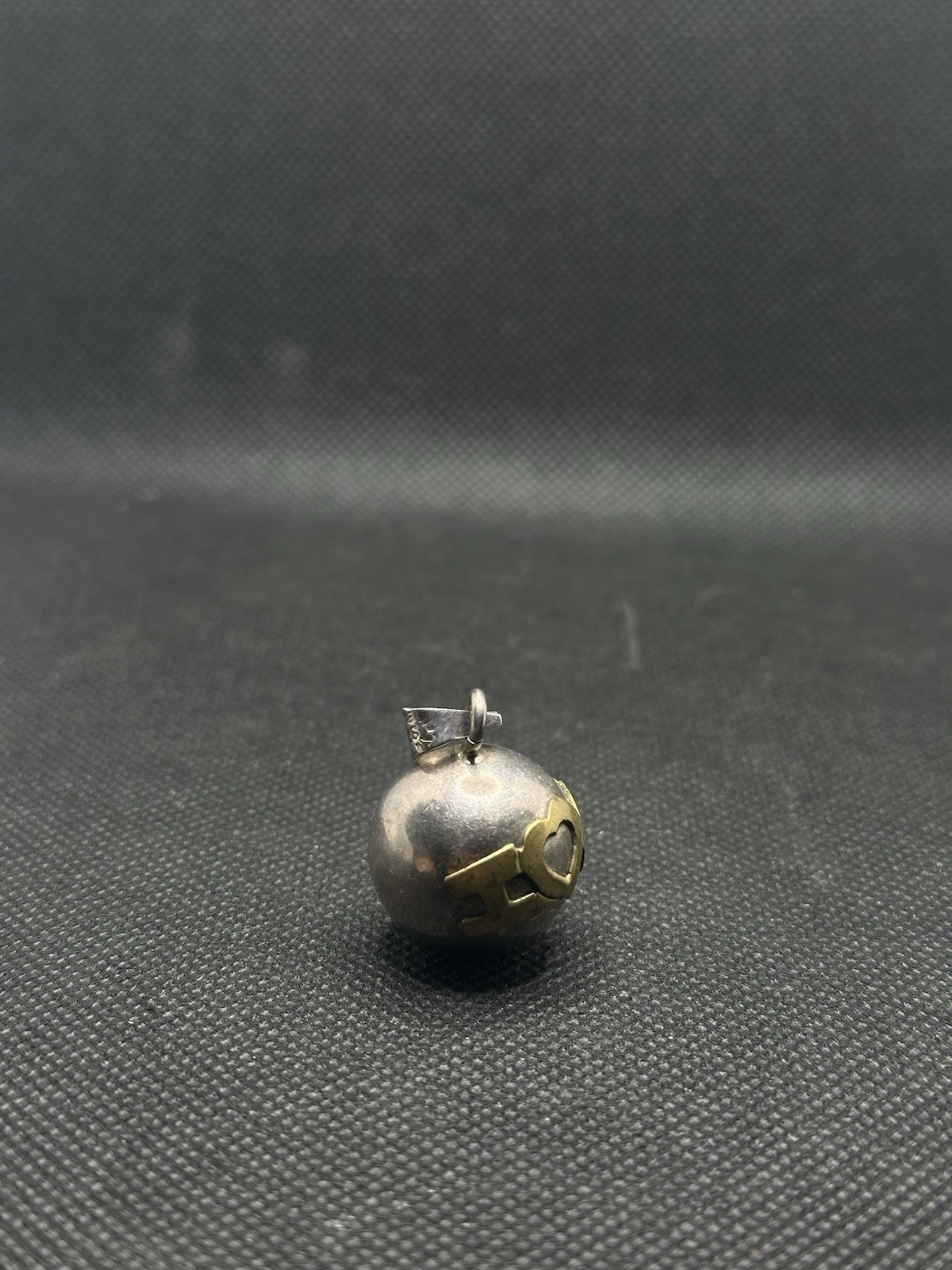 Vintage Sterling Silver Two-Tone Fairy Harmony Ball “I Love You” Pendant
